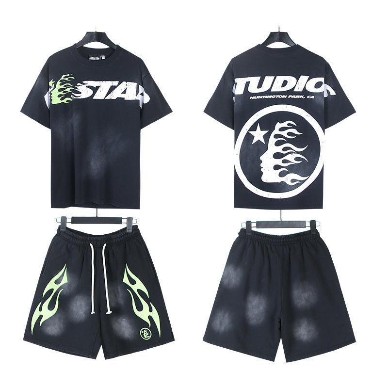 Hellstar T-Shirt And Shorts Two-Piece Set