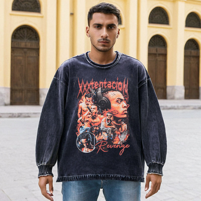 Men Vintage Long Sleeve Shirt Casual Hip Hop Street Men and Women Autumn