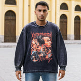 Men Vintage Long Sleeve Shirt Casual Hip Hop Street Men and Women Autumn