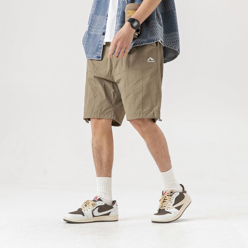 Unisex Shorts Retro Workwear Shorts Embroidered Loose