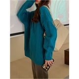 Women Pullover Sweater Rhombus Loose Sweater
