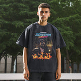 Mens Vintage T Shirt Washed and Old Short Sleeve T-Shirt