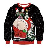 Black Christmas Sweater Winter Christmas 3D Printing Casual Loose Sweatshirt