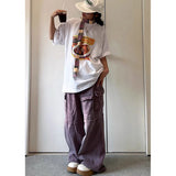 Unisex T-Shirts PureyTalk American Burger Printed Old Loose Casual T-Shirt
