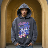 Mens Vintage Hoodie Cartoon hooded sweater men and women loose