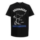 Dsq2 T Shirt Map Printed Short Sleeve T-shirt round Neck Men and Women