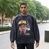 Mens Vintage Long Sleeve Shirt Vintage Wash Long Sleeve T-Shirt