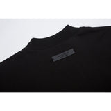 Fog Essentials T Shirts Autumn and Winter FOG Double Line Flocking Letter Crew Neck Short Sleeves