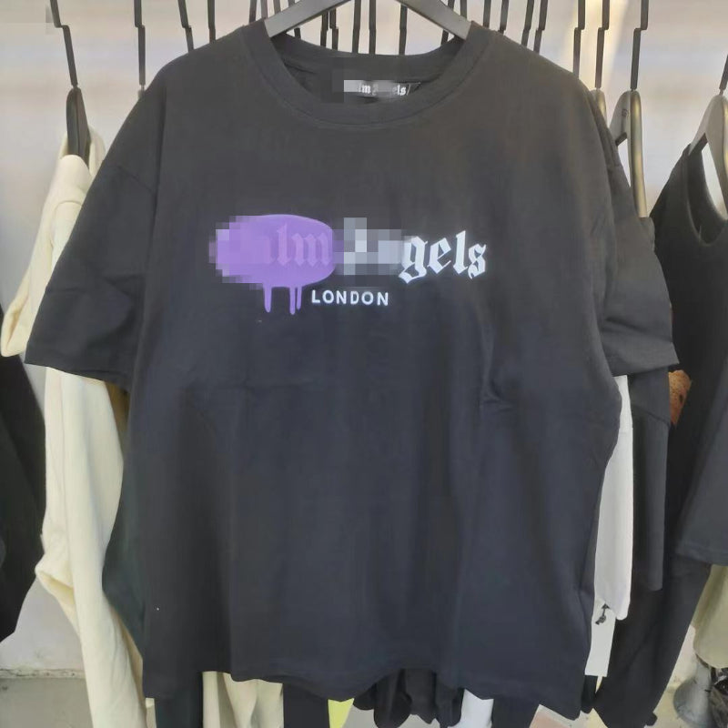 Palm Angels T Shirts Angel Letter Print Loose Short Sleeve T-shirt