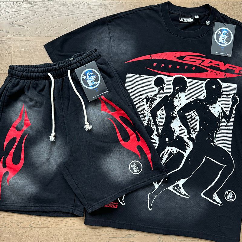 Hellstar T-Shirt And Shorts Two-Piece Set