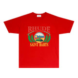 Rhude T Shirts Printed Trendy Pure Cotton