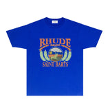 Rhude T Shirts Printed Trendy Pure Cotton