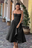 Women Dress Summer French Retro Spaghetti Straps Dress
