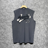 Amiri tank top with cracked letter and number print