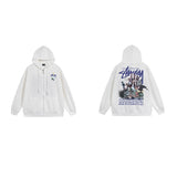 Stussy Hoodie Zip-Up Cardigan Fleece Hooded Sweater