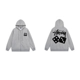 Stussy Hoodie Zip-Up Cardigan Fleece Hooded Sweater