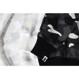 Bathing Ape Hoodie shark head black and white luminous color matching sweater