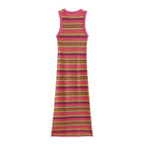 Women Dresses Summer Elegance Striped Knitted Dress