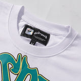 Godspeed T Shirts Speedboat Shark Print Cotton Crew Neck Short Sleeve Men and Women