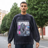 Mens Vintage Long Sleeve Shirt Printed Sweater Vintage
