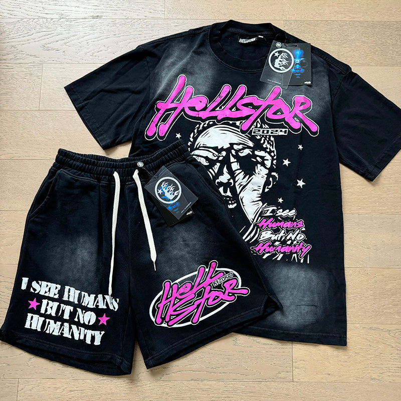 Hellstar T-Shirt And Shorts Two-Piece Set
