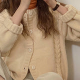Women Knitted Cardigan Loose Knitted Cardigan Sweater