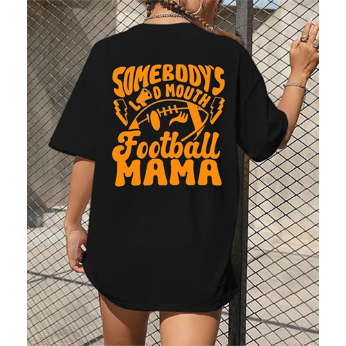 Oversized Football Mom Shirt : Women Funny Game Day Shirts