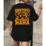 Oversized Football Mom Shirt : Women Funny Game Day Shirts