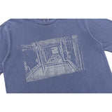 C.e t shirts washed batik indoor corridor pattern short sleeve men and women