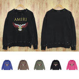 Amiri Distressed Sweatshirt Printed Trendy Pure Cotton