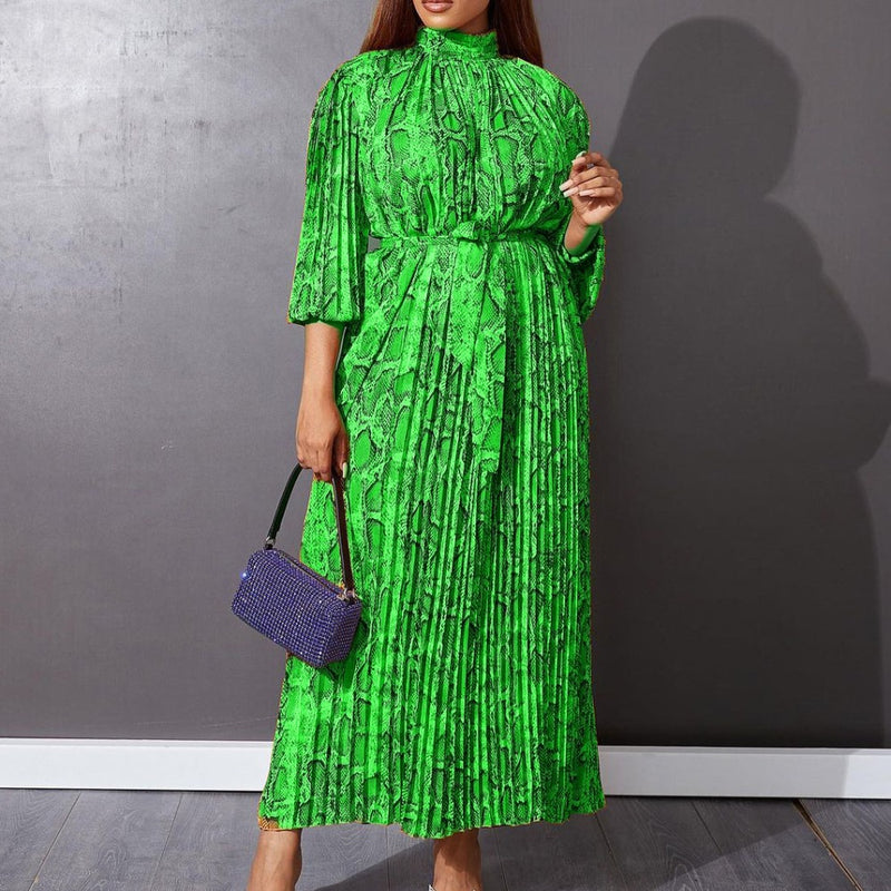 Women Dress Women's Printed Pleated Dress
