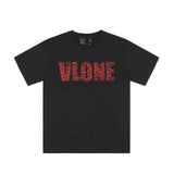 Vlone T Shirts Skull Large V Printed Short Sleeve T-shirt Men and Women Couple High Street Loose Half Sleeve