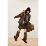 Unisex Coat Warm and Loose PU Leather Jacket