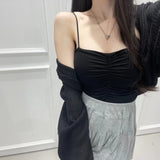 Women Vest Suspenders Pleated Tight Sexy Hot Girl