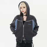 Women Jackets Retro Patchwork Sports College Style