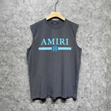 Amiri tank top colorfulletter horizontal stripprinting