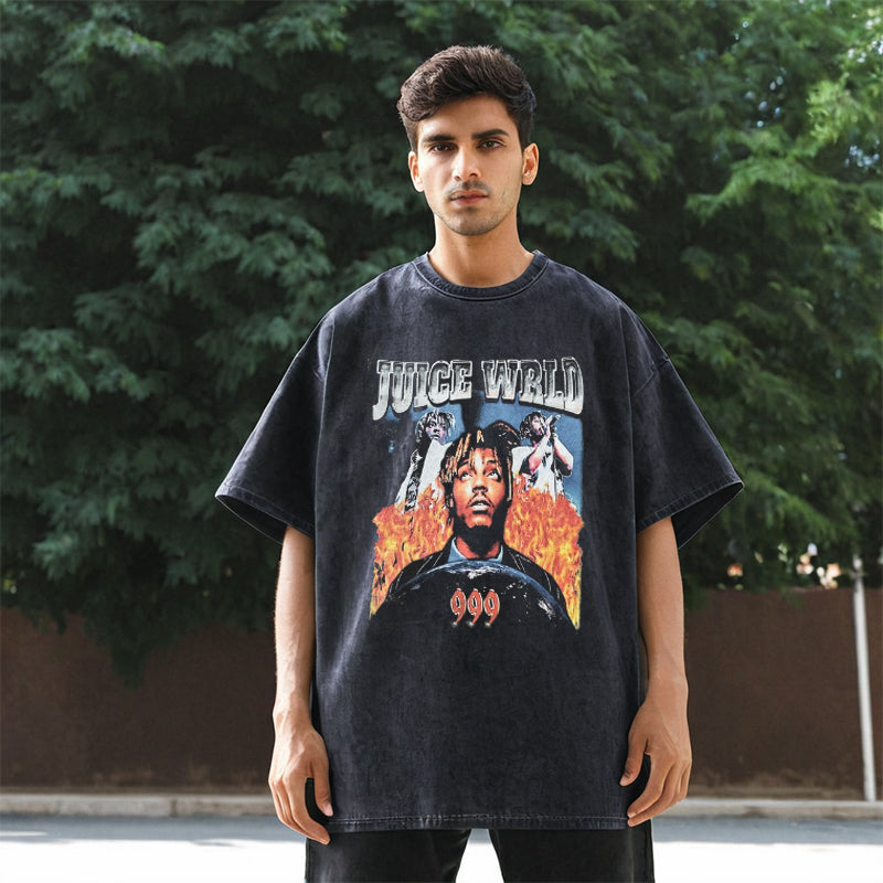 Mens Vintage T Shirt Print Half Sleeve T-Shirt