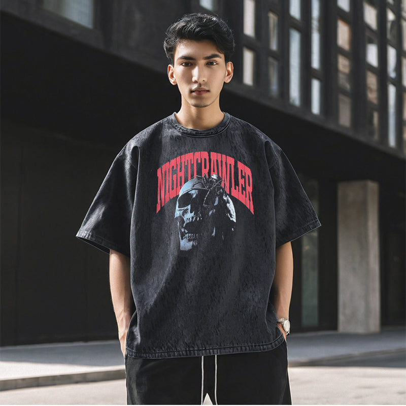 Mens Vintage T Shirt Half Sleeve T-Shirt Men Short Sleeve