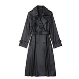 Women Trench Coat Leather Coat Loose