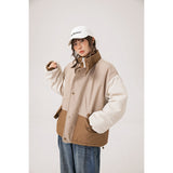 Unisex Coat Retro Patchwork Small Plaid Winter Coat