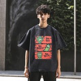 Mens Vintage T-Shirt Washed Short Sleeve T-Shirt