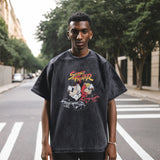 Mens Vintage T Shirt Printed Old Short Sleeve T-Shirt Men