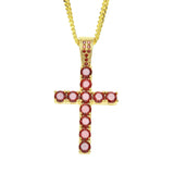 Jewelry Cross Pendant Necklace Copper Set Zircon Crosses Royalty Spectrum