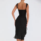 Women Dress Fashion Sexy Tight Pleated
