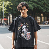 Mens Vintage T Shirt Old Short Sleeve T-Shirt Men