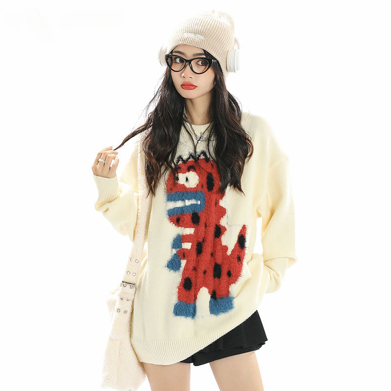 Women Sweater Soft Childlike Cartoon Knitted Sweater
