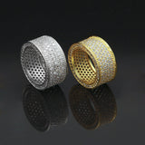 Rings Gold Plated BlingBling Micro Set Zircon Ring Hip Hop Royalty