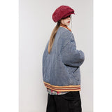 Unisex Coat Denim Coat Warm-Keeping Cotton Clothing Loose