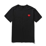 CDG Be Kind T Shirt Unisex Wear round Neck Cotton Short Sleeve Solid Color Embroidery