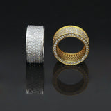 Rings Gold Plated BlingBling Micro Set Zircon Ring Hip Hop Royalty